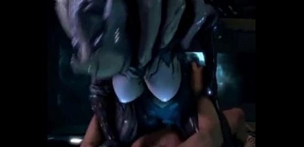  3D Alien Pussy Rides Human Cock